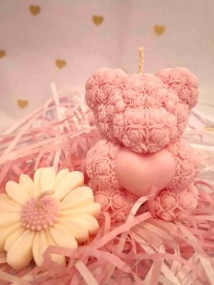 osito vela con margarita