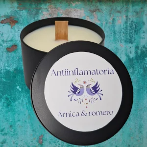 Vela de masaje antiinflamatoria árnica y romero